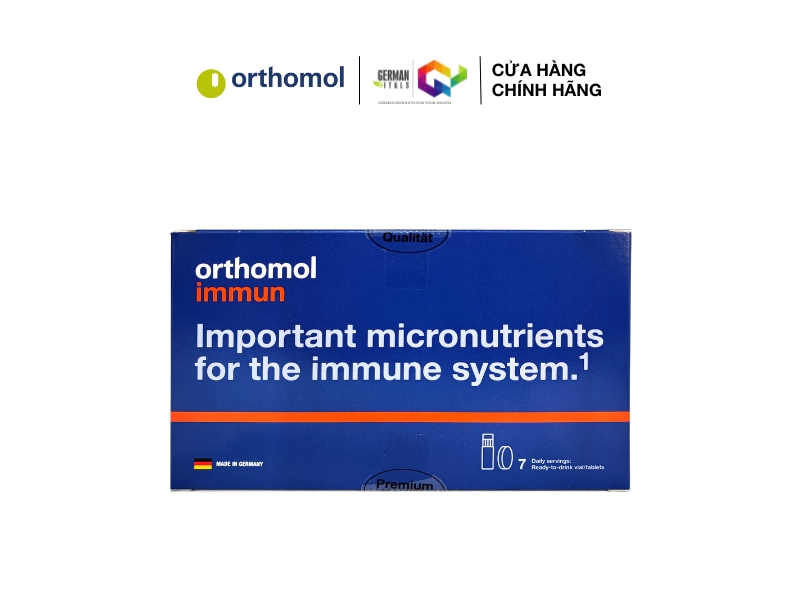 Orthomol Immun - Tăng cường hệ miễn dịch, đóng gói dạng ống. Hộp 7 ngày