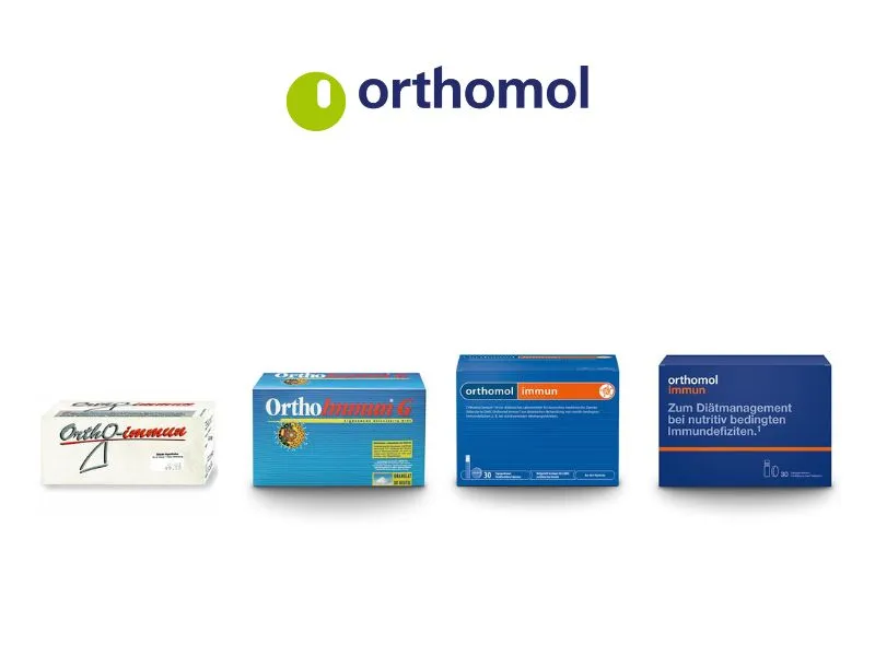 Bao bì sản phẩm Orthomol Immun qua các năm