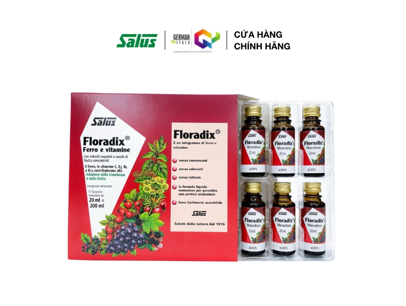 Siro Floradix bổ sung sắt và vitamin hộp 10 ống 20ml